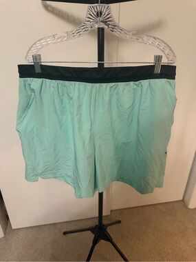 adidas Mint Athletic Shorts with Black Waistband